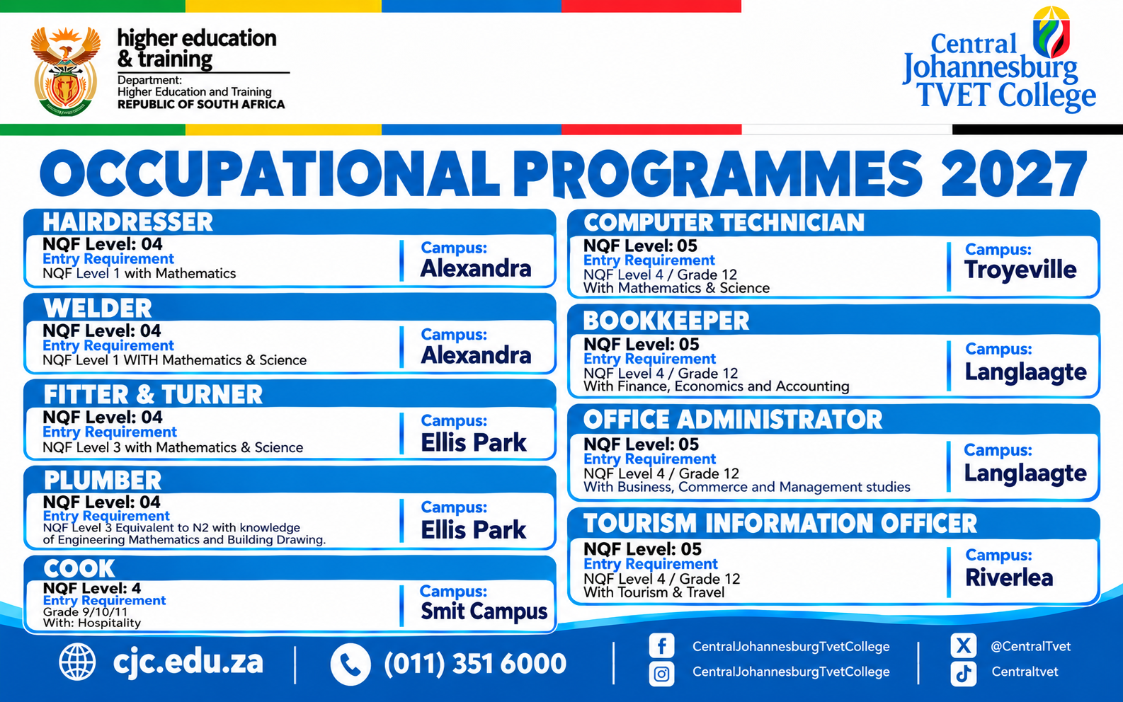 Occupational Programmes 2027